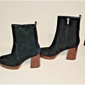 Marc Fisher LTD Size 9.5 Marysa black suede, Block Heel Platform Bootie LIKE NEW